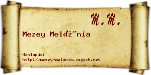 Mezey Melánia névjegykártya